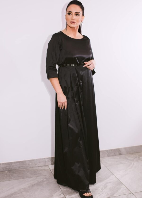 Atlaso suknelė moterims juoda - Image 3