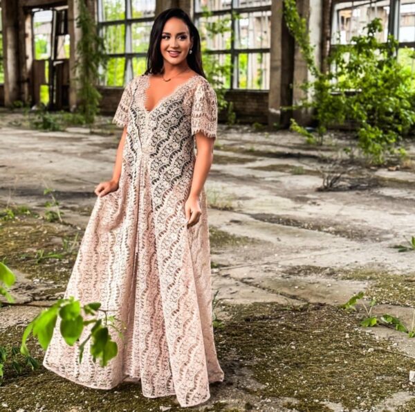 Elegantiška nėriniuota suknelė moterims - Image 3