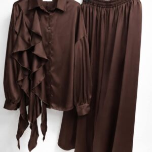 Elegantiški rudos spalvos marškiniai