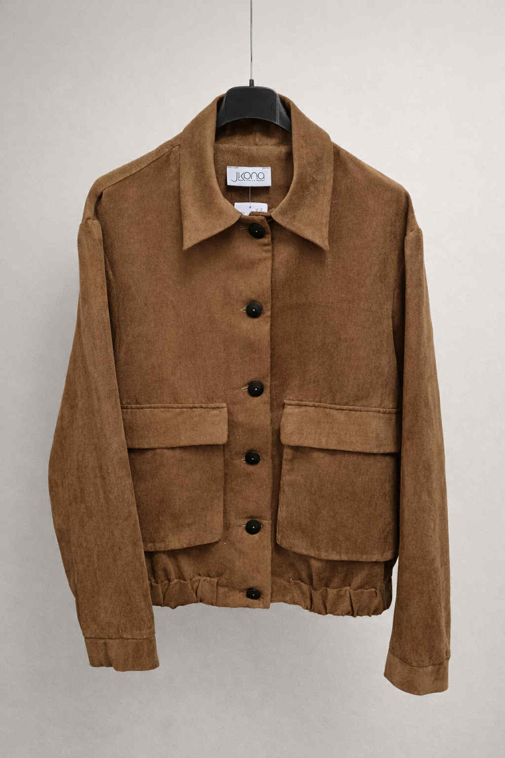 Trumpas švarkas iš minkšto dirbtinio zomšo - Image 2