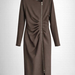 Suknelė su raukiniais ir užtrauktuku