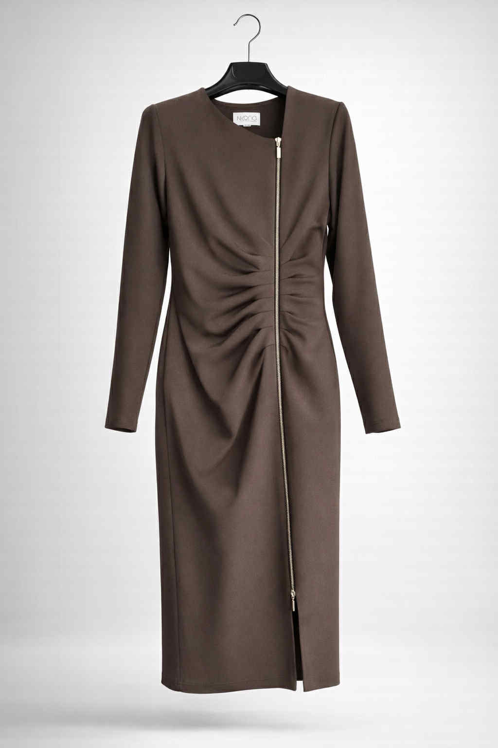 Suknelė su raukiniais ir užtrauktuku